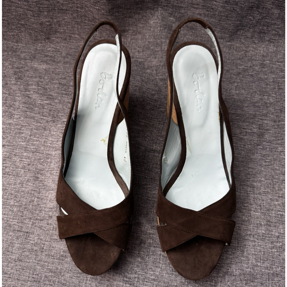 Boden Slingback Wedge Sandals, Eu 40 US 9, Brown, Open Toe - Picture 2 of 7